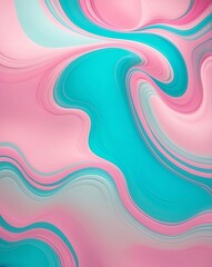 Canvas Print - Smooth pastel blend of pink and turquoise