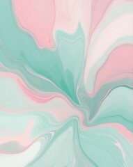 Poster - Subtle mint and pink pastel abstract