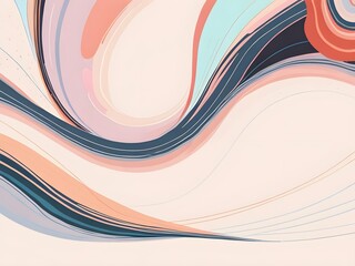 Canvas Print - Abstract Art Background with Smooth Swirling Lines