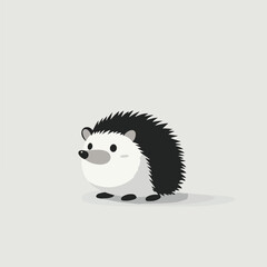 Canvas Print - Cute Cartoon Hedgehog with Spiky Fur