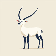 Canvas Print - Stylized Vector Illustration of a Horned Antelope