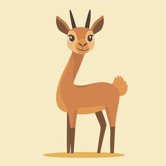 Sticker - Cute Vector Illustration of a Standing Goat