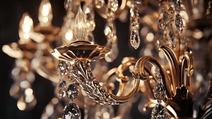 Ornate antique chandelier with crystal accents,