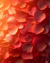 Wall Mural - A close-up of vibrant rose petals in warm hues.