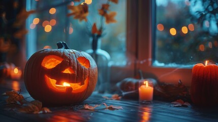 Halloween, the spookiest day of the year. cozy home decoration , nobody