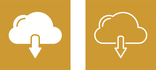 Wall Mural - Cloud Download Vector Icon