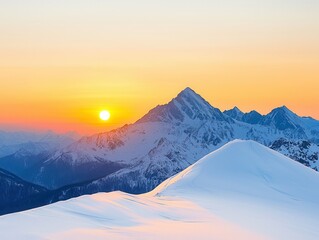 Poster - Majestic Mountain Peaks at Sunset.