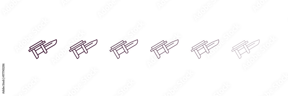 bayonet on rifle outline icon. Linear vector from army and military ...