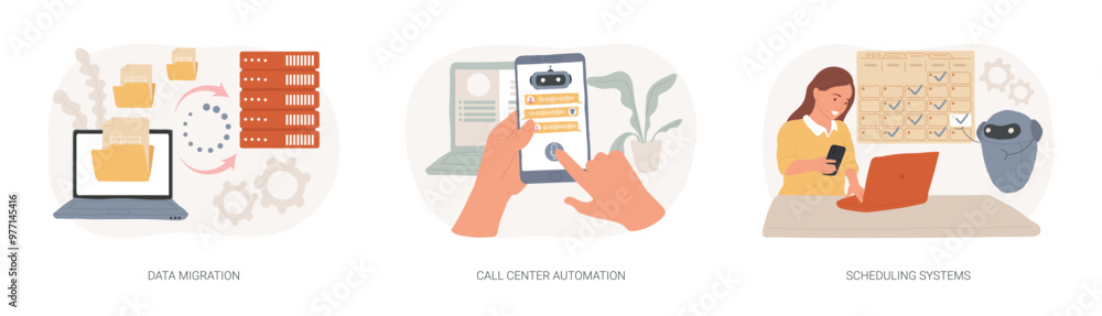 Automation software isolated cartoon vector illustrations se Stock ...