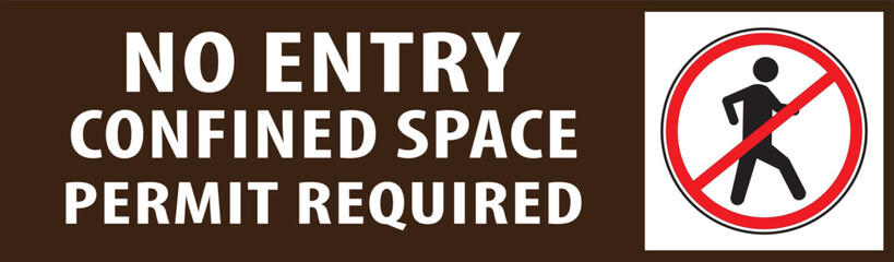 Sticker - No entry confined space sign vector.eps