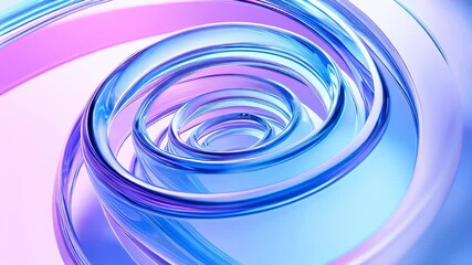 Wall Mural - Abstract three dimensional curved glass shapes