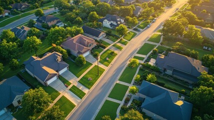 Wall Mural - Aerial View of Suburbia