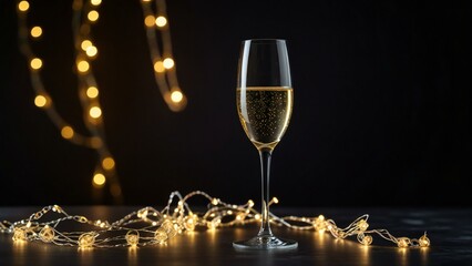 Sticker - glasses of champagne on a black background