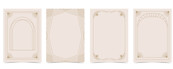 Wall Mural - vintage deco frame. abstract decoration template for a4 vertical design
