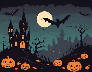 halloween background with pumpkin, halloween background with pumpkins, halloween background with pumpkin and bats