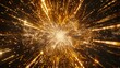 © Ilja - Golden Explosion. Abstract Particles Background With Glittering Effects. Fast Flying Speed Of Light.