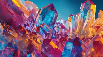 Crystalline structures in vibrant colors.