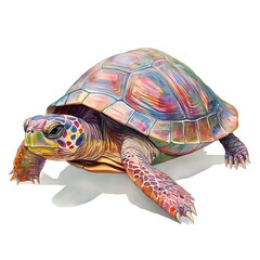 Sticker - Colorful Watercolor Turtle Illustration