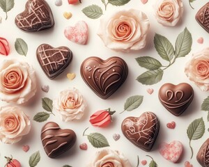 Poster - A romantic arrangement of chocolates and roses for special occasions.