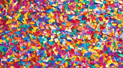 a vibrant, colorful confetti explosion background with a clear area for text