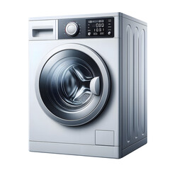 washing machine with display isolated on transparent background