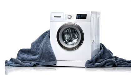 Wall Mural - washing machine isolated on white background