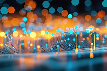 Sticker - colorful abstract background with glowing orbs and lines, creating a dynamic and vibrant atmosphere 
