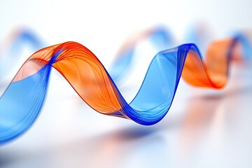 Wall Mural - A stunning abstract wave design featuring vibrant orange and blue colors, perfect for backgrounds and creative projects.