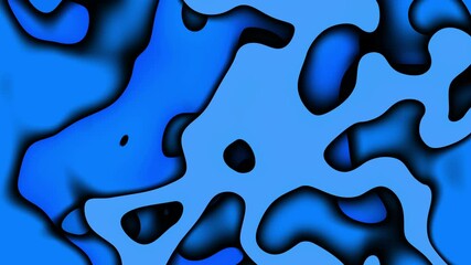 Poster - 3D abstract background with paper cut shapes. Abstract seamless loop footage. Blue carving art