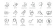 © YEVHENIIA - Gastroenterology line icon set. Liver, gallbladder, pancreas, gluten free diet, diarrhea, feces, ct, digestion, ultrasound, ulcer, duodenum, bile vector illustration. Editable Strokes