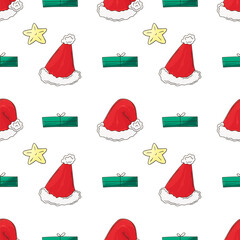 Wall Mural - Christmas holidays. Seamless pattern in hand draw style