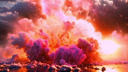 Sticker - Dramatic Explosion with Vibrant Colors