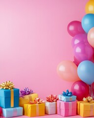 Wall Mural - Birthday theme wallpaper, ideal for use as wishing card or banner.