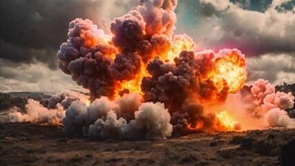 Poster - Fiery Explosion in the Desert