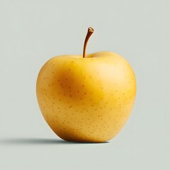 Wall Mural - 189. A fresh, golden apple isolated on a light gray background