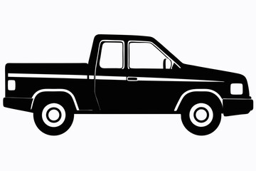 
Pickup silhouette, pickup graphic vector, pickup truck black icon isolated on white background