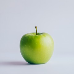 Wall Mural - 169. A vibrant green apple isolated on a smooth white background