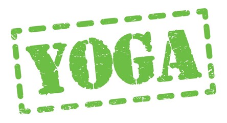 Wall Mural - YOGA text written on green stamp sign.