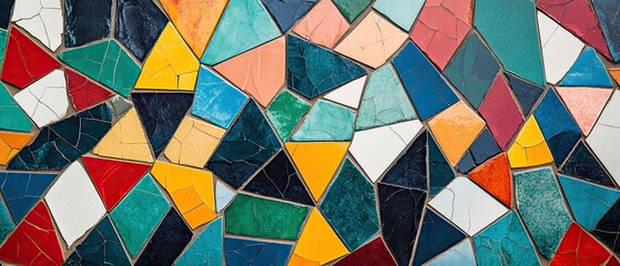 Seamless mosaic tile patterns with vibrant colors and intricate geometric shapes bringing a modern artistic touch to any setting