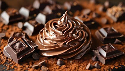 Wall Mural - decadent chocolate cream delight with rich texture and velvety finish