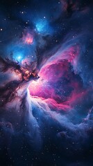 Wall Mural - colorful nebula cloud forming in outer space