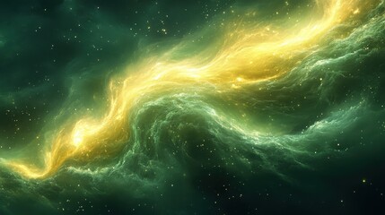 Wall Mural - A swirling wind icon with a glowing edge effect on a bright green background