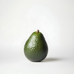 87. A single ripe avocado isolated on a pristine white background