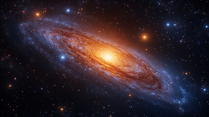 Wall Mural - majestic spiral galaxy shining in the depths of space