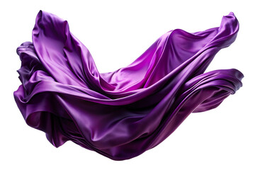 purple silk fabric floating in the air