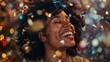 © Jo - A woman is smiling and surrounded by confetti