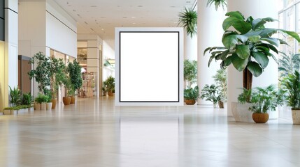 Poster - Blank Billboard Mockup in Modern Shopping Mall Interior