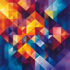 Poster - Abstract geometric pattern featuring vibrant colors and shapes.