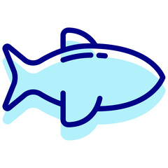 Wall Mural - fish mixed outline vector icon