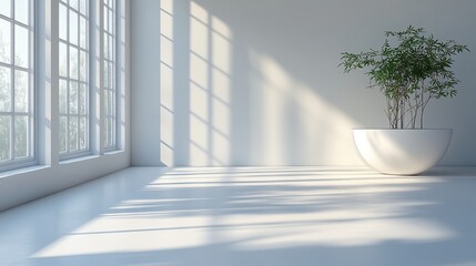 Wall Mural - light white background with soft shadows, perfect for creating a minimalist and airy visual aestheti